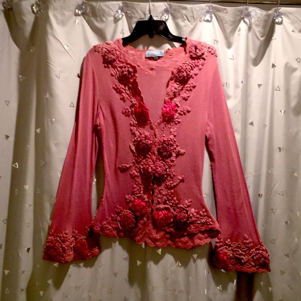 Flower embroidered jacket